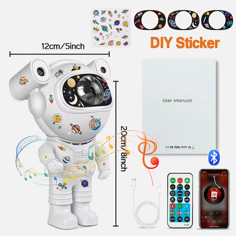 Star Projector Galaxy Night Light Astronaut Space Projector Starry Nebula Ceiling LED Night Lamp for Home Decorative Kids Gift
